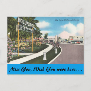 Florida, Hollywood, The Circle Postcard