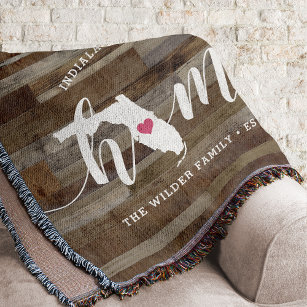 Florida Home State Personalized Wood Look Throw Blanket