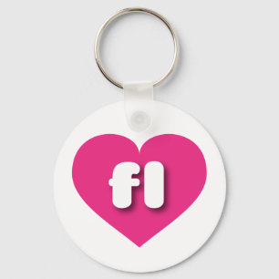 Florida hot pink heart - I love fl Keychain
