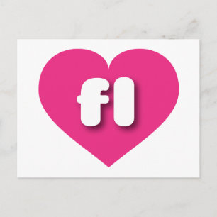 Florida hot pink heart - I love fl Postcard