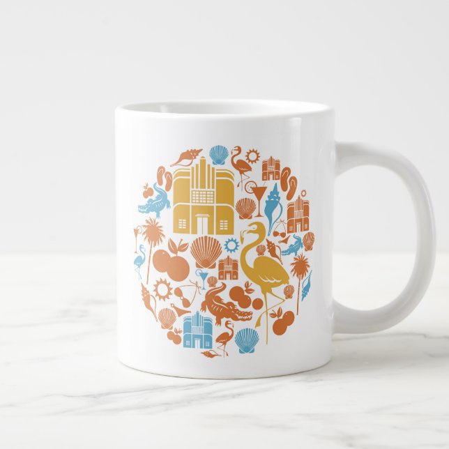 Florida Icons Large Coffee Mug (Right)