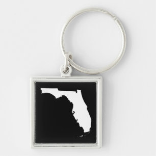 Florida in White and Black Keychain