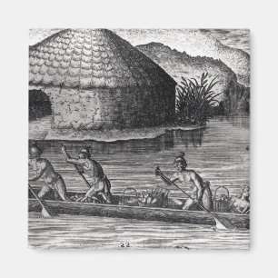 Florida Indians Storing their Crops Magnet