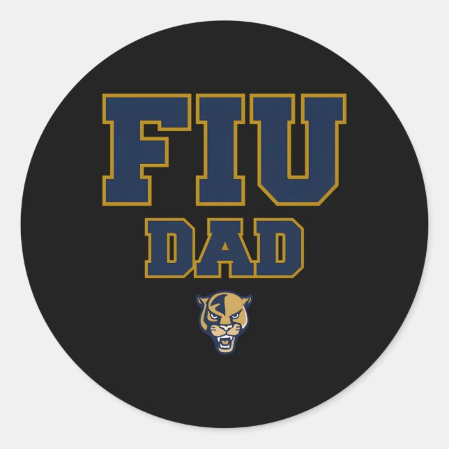 Florida International Fiu Panthers Dad Classic Round Sticker (Front)