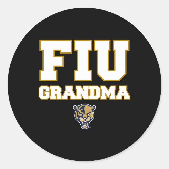Florida International Fiu Panthers Grandma Classic Round Sticker (Front)