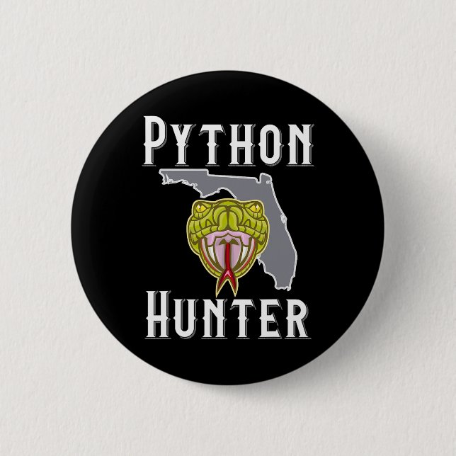Florida Invasive Pythons Hunting  2 Inch Round Button (Front)