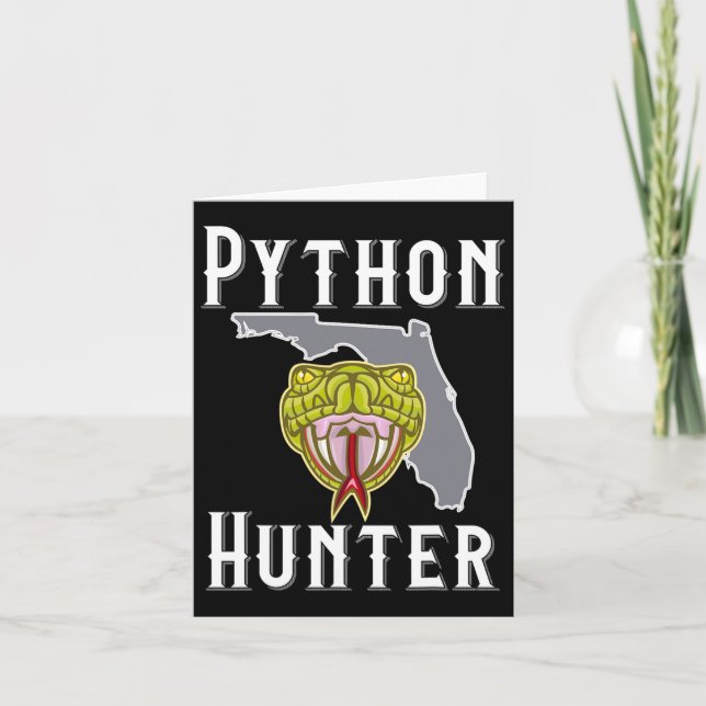 Florida Invasive Pythons Hunting  Card (Front)