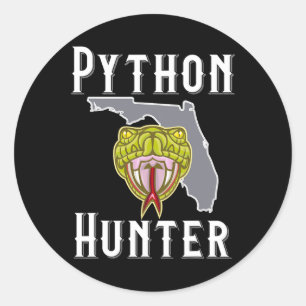 Florida Invasive Pythons Hunting  Classic Round Sticker