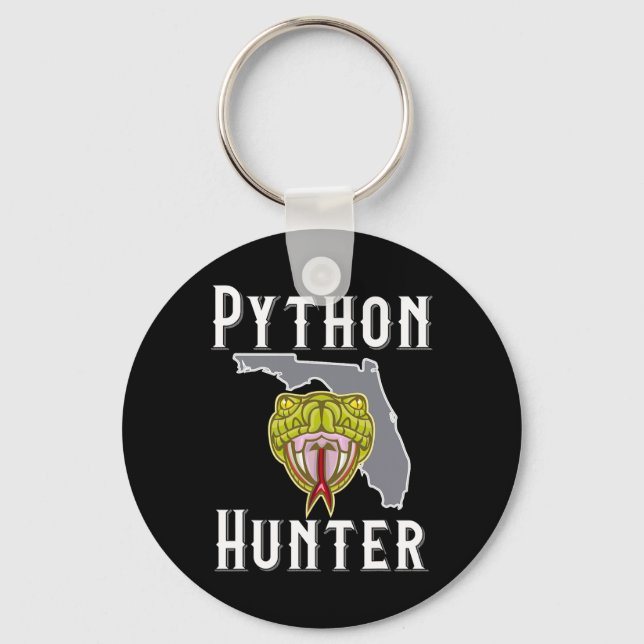 Florida Invasive Pythons Hunting  Keychain (Front)