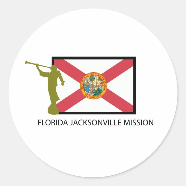 FLORIDA JACKSONVILLE MISSION LDS CTR CLASSIC ROUND STICKER (Front)