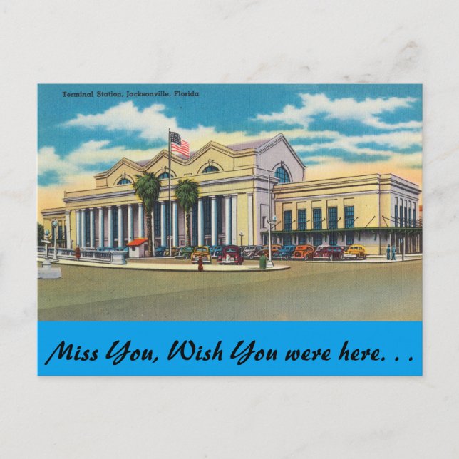 Florida, Jacksonville, Terminal Station Postcard (Front)