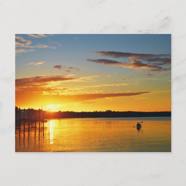 Florida Kayaker at Sunset Postcard (Front)
