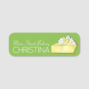 Florida Key Lime Pie Slice Dessert Bakery Chef Name Tag