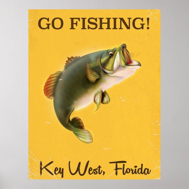 Florida Key West vintage fishing poster (Front)