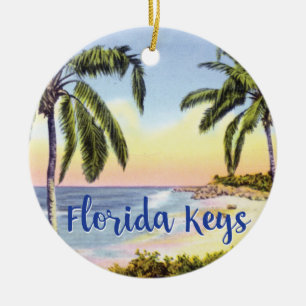 Florida Keys beach scene Ceramic Ornament