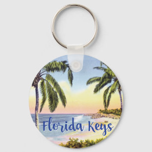 Florida Keys beach scene Keychain