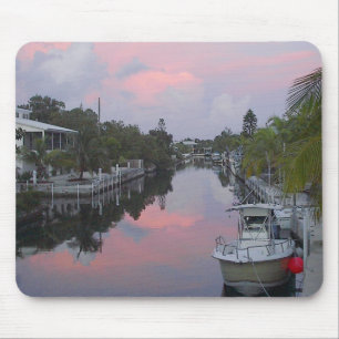 Florida Keys Canal Sunset Mouse Pad