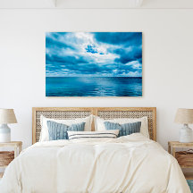 Florida Keys Deep Blue Ocean Cloudy Sky Scene