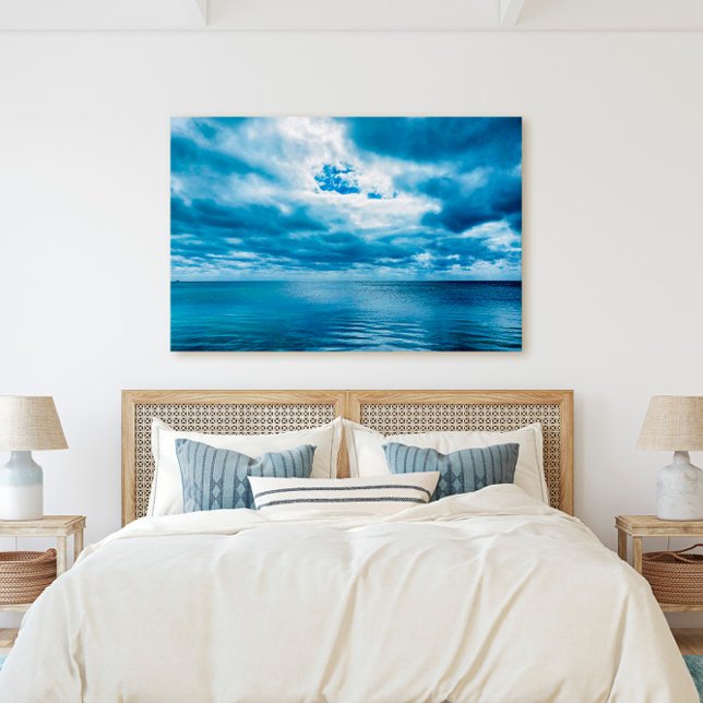 Florida Keys Deep Blue Ocean Cloudy Sky Scene Canvas Print (Creator Uploaded)