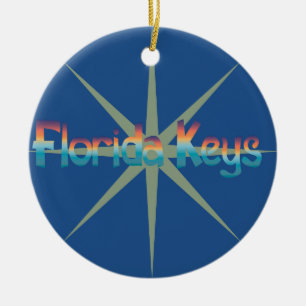 Florida Keys in sunset colours with sunburst Ceramic Ornament