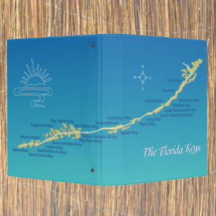 Florida Keys map illusration with island names Binder