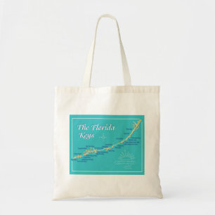 Florida Keys Map Illustration Tote Bag