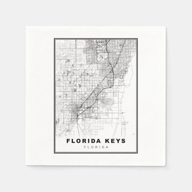 Florida Keys Map Napkin (Front)