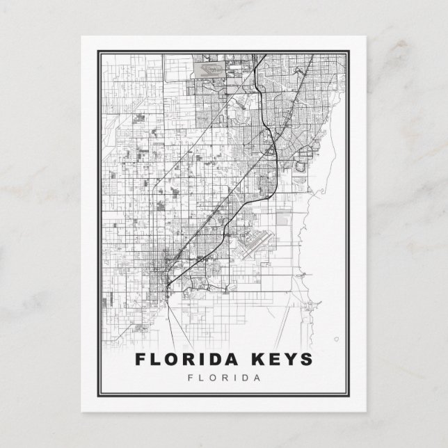 Florida Keys Map Postcard (Front)
