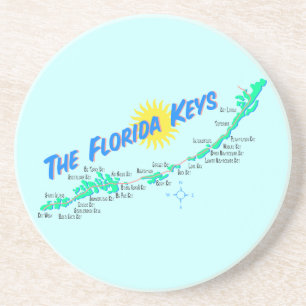 Florida Keys Map retro illustration Coaster