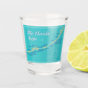Florida Keys Map Shot Glass
