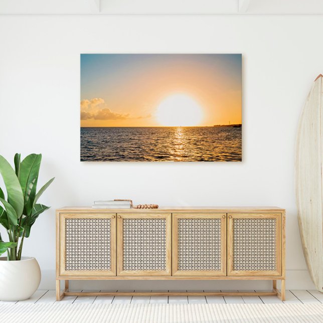 Florida Keys Ocean Sunset Golden Glow Canvas Print (Creator Uploaded)