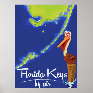 Florida Keys Pelican Vintage affiche voyage
