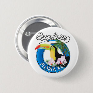 Florida keys retro logo 2 inch round button