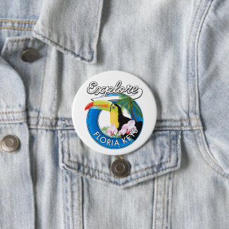 Florida keys retro logo 3 inch round button