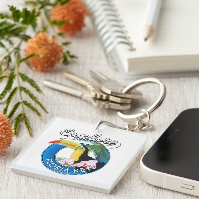 Florida keys retro logo keychain (Front Right)