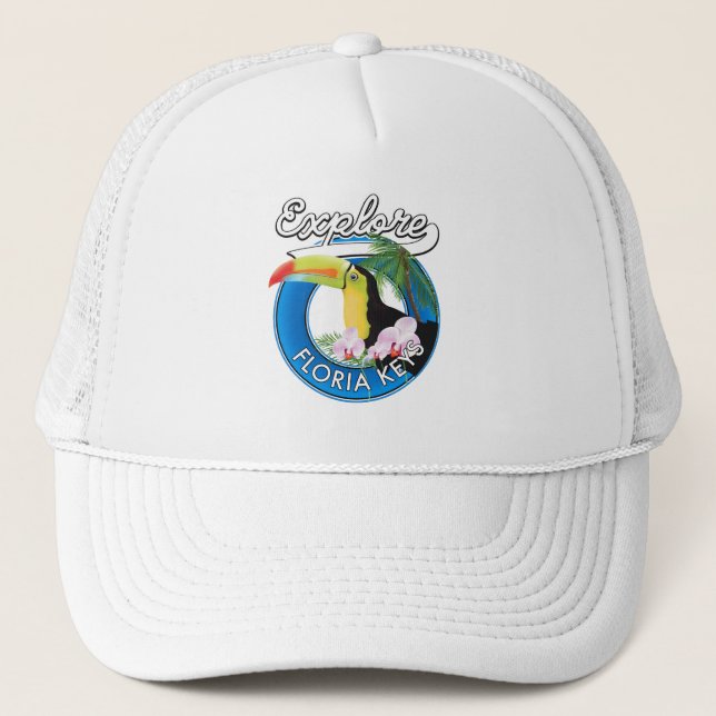Florida keys retro logo trucker hat (Front)