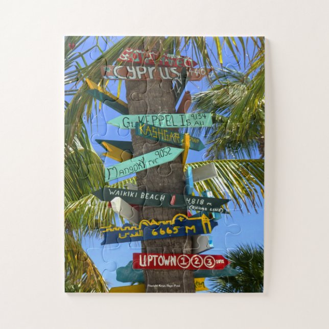 Florida Keys Sign Posts Jigsaw Puzzle (Vertical)