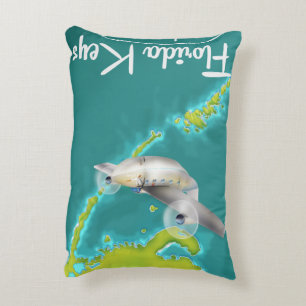 Florida Keys Vintage travel poster Decorative Pillow