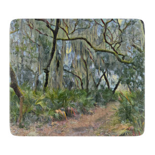 Florida Lace Spanish Moss Impressionist Art Cutting Board