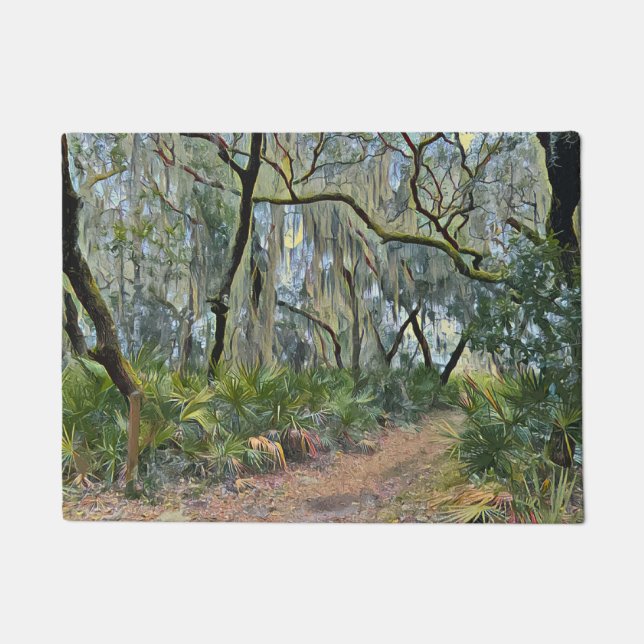 Florida Lace Spanish Moss Impressionist Art Doormat (Front)