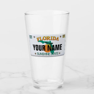 Florida License Plate (customizable) Glass