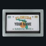 Florida License Plate (customizable) Rectangular Belt Buckle<br><div class="desc">Insert your name (or any other text) as long as it fits. What you see is what you get.  
More items with this design: 
www.zazzle.com/aura2000/floridalicenseplate</div>