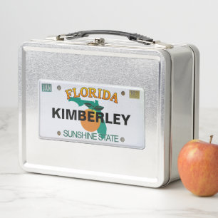 Florida License Plate with your Name Metal Lunch Box
