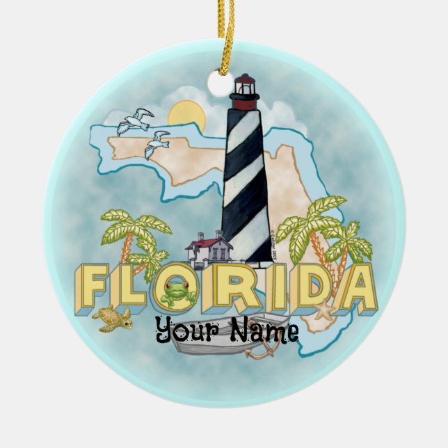 Florida Lighthouse  Ceramic Ornament (Front)