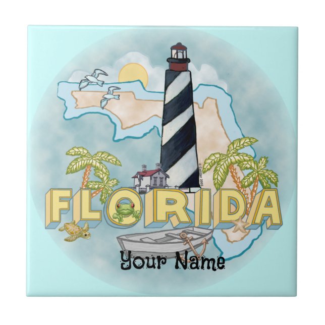 Florida Lighthouse custom tile (Front)