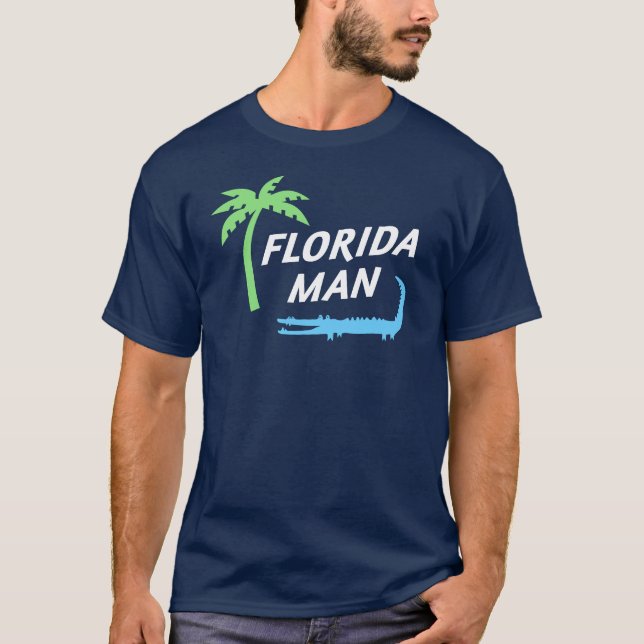 Florida Man Alligator and Palm Tree Lifestyle T-Shirt (Front)
