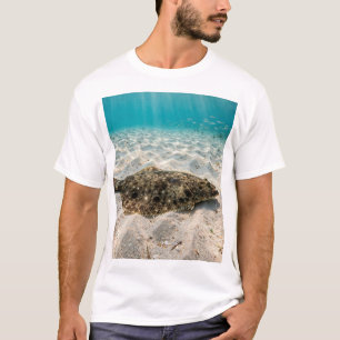 Florida Man Flounder Sandy Bottom Gulf Fishing Art T-Shirt