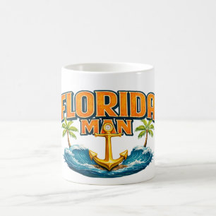 Florida Man   Funny Nautical Boater Beach House Coffee Mug
