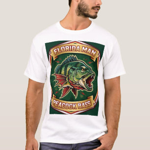 Florida Man Peacock Bass Badge Fishing T Shirt