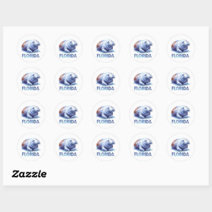 Florida, Manatee, Classic Round Sticker